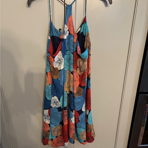 Verse VERSACE Trapeze Dress Small Sleeveless Flowy Bold Floral Racer Back Tank - Picture 5 of 6